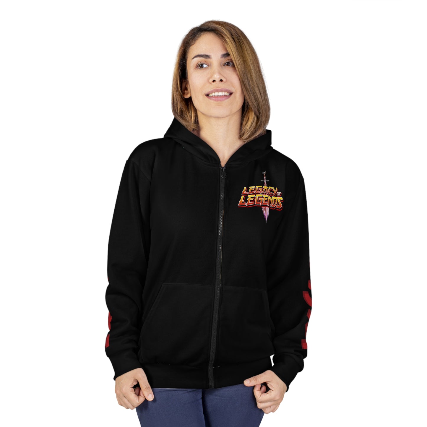 Legacy OF Legends Unisex Zip Hoodie (AOP)