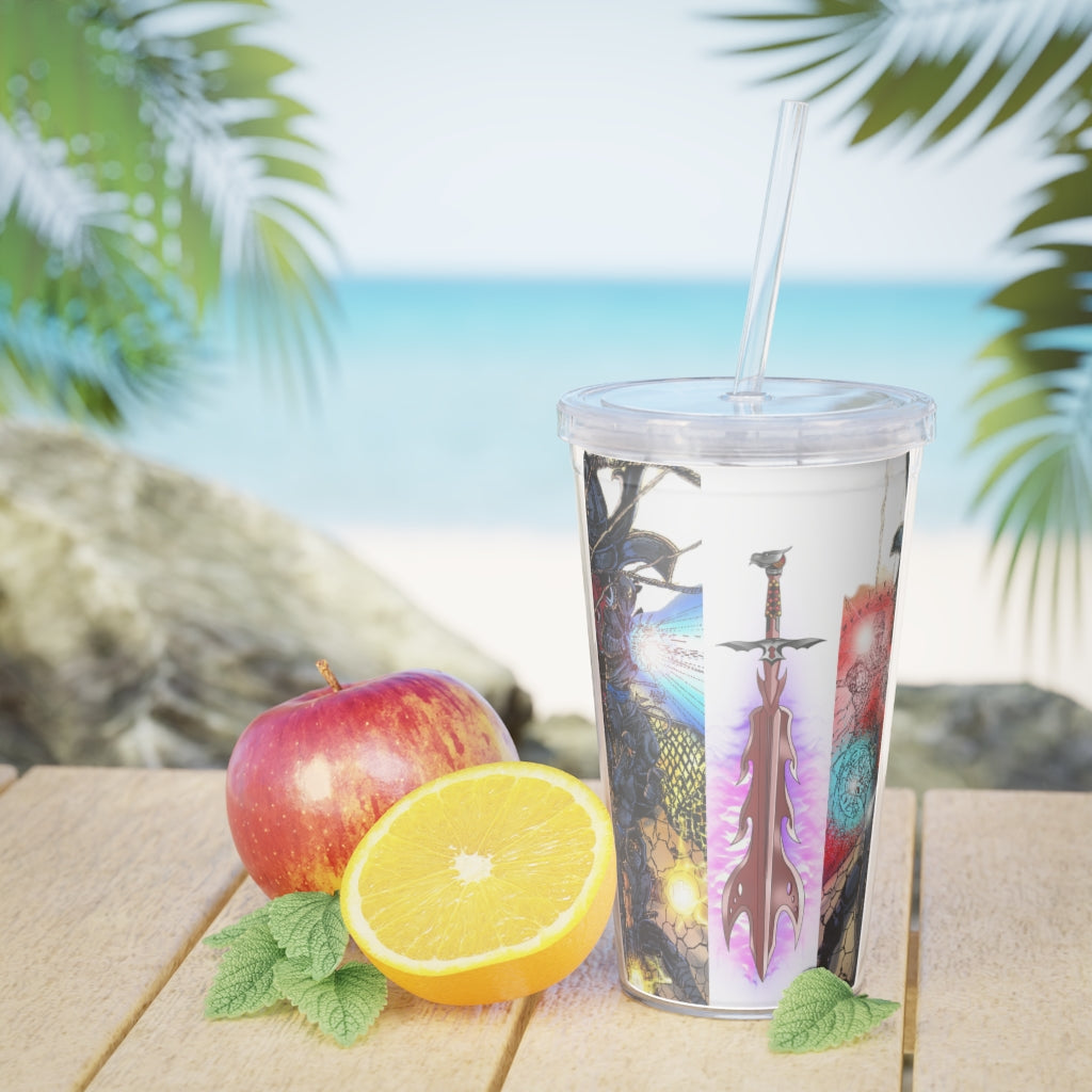 Plastic Tumbler with Straw