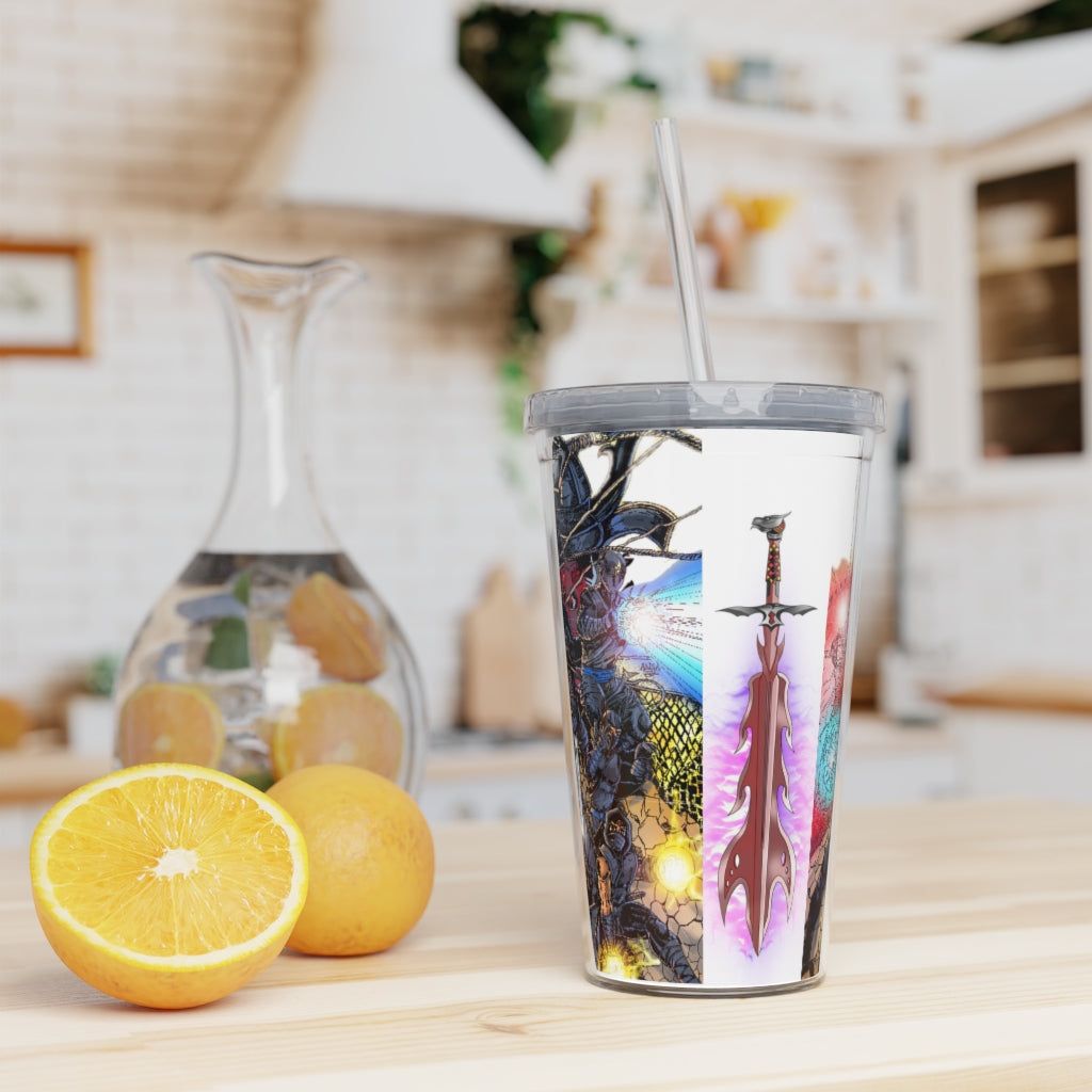 Plastic Tumbler with Straw