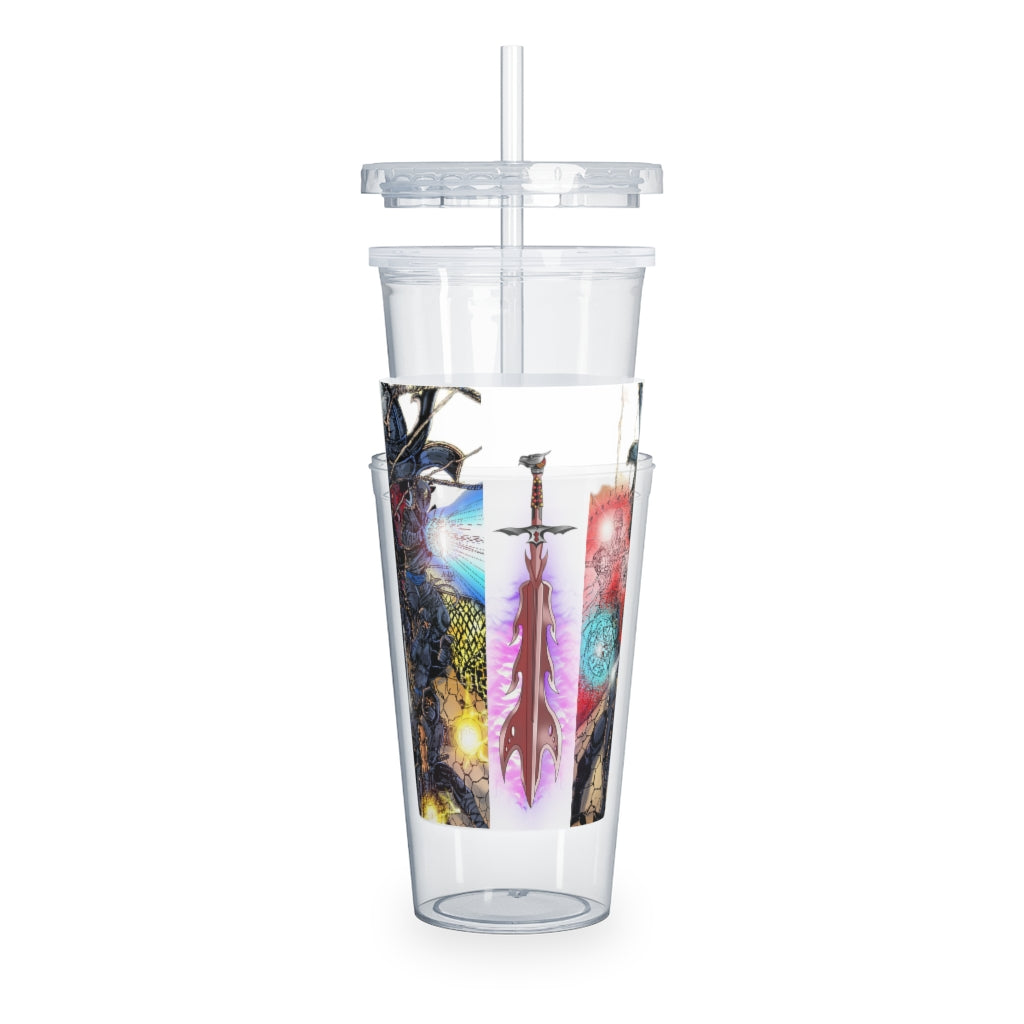 Plastic Tumbler with Straw