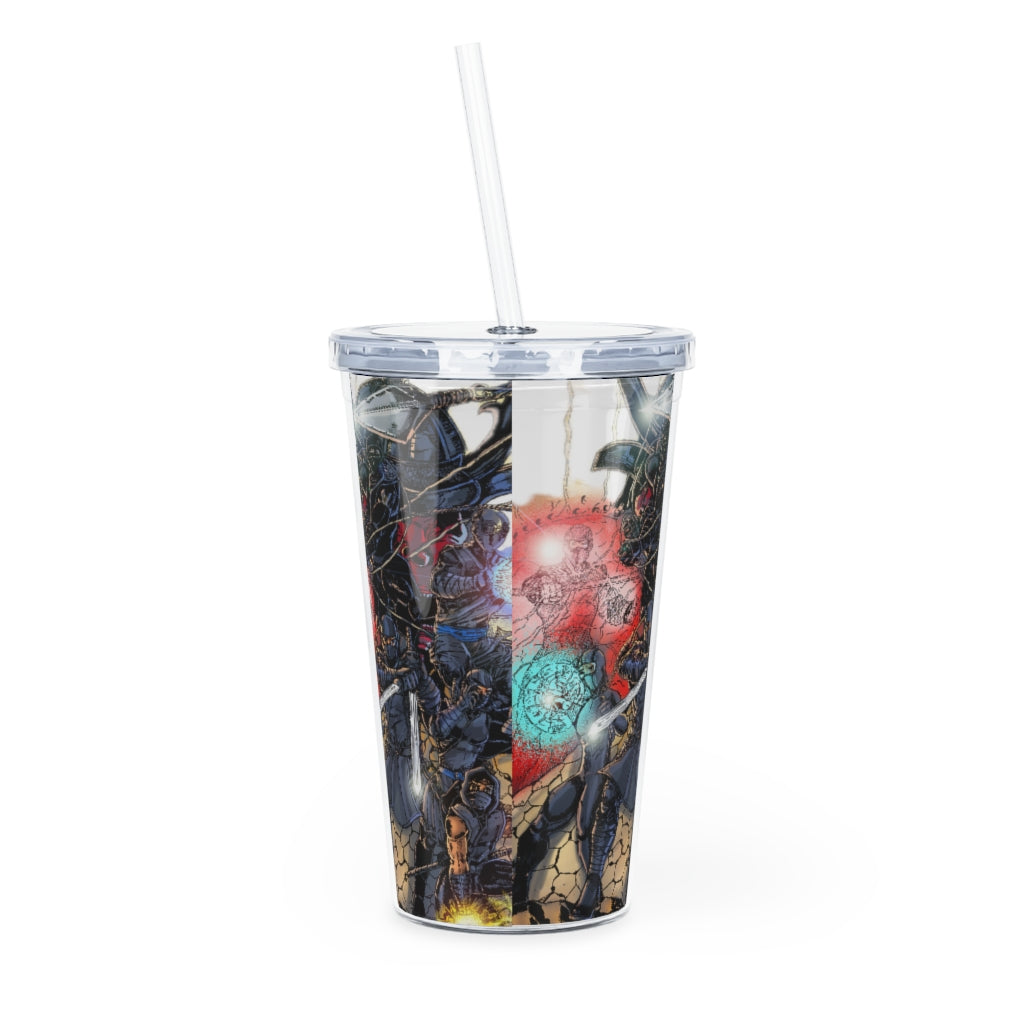 Plastic Tumbler with Straw