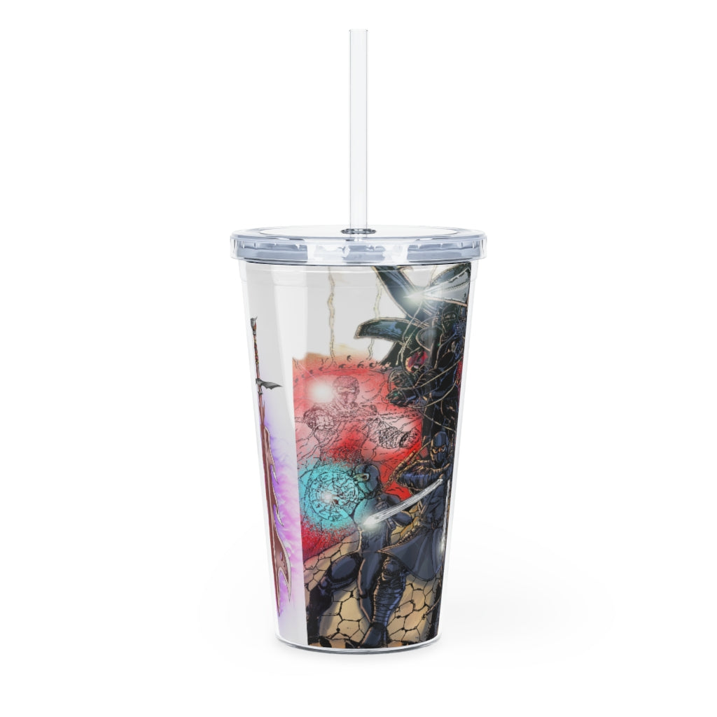 Plastic Tumbler with Straw