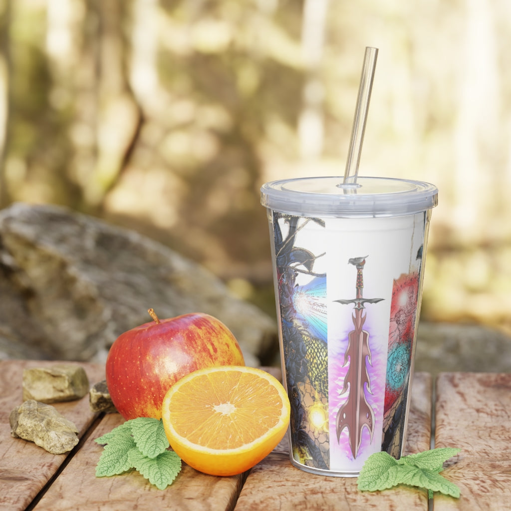 Plastic Tumbler with Straw